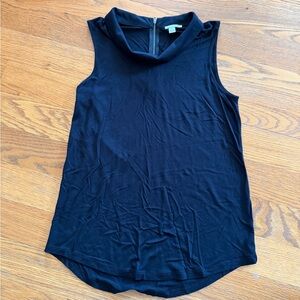 Halogen Sleeveless Black Cowl Neck Tank Top